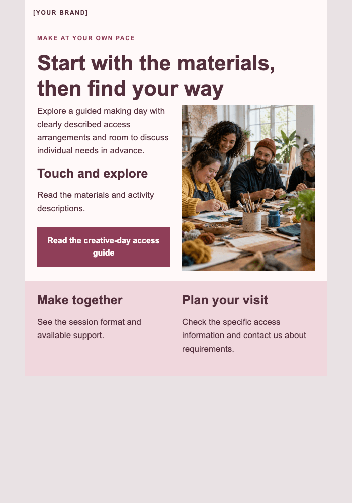A creative day with different ways to take part email design preview