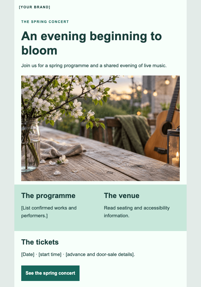 A little music for the new season email design preview