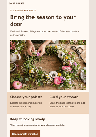 A circle of spring ideas email design preview