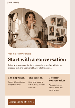 A portrait that feels like you email design preview