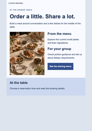 A few small plates, a good long evening email design preview