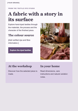 Colour from the making process email design preview