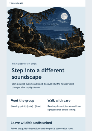 When the park grows quiet email design preview