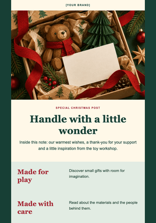 A parcel full of Christmas wishes email design preview