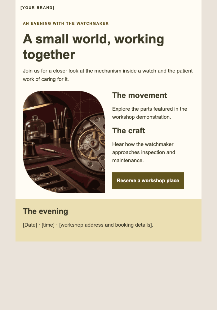 Inside the movement email design preview