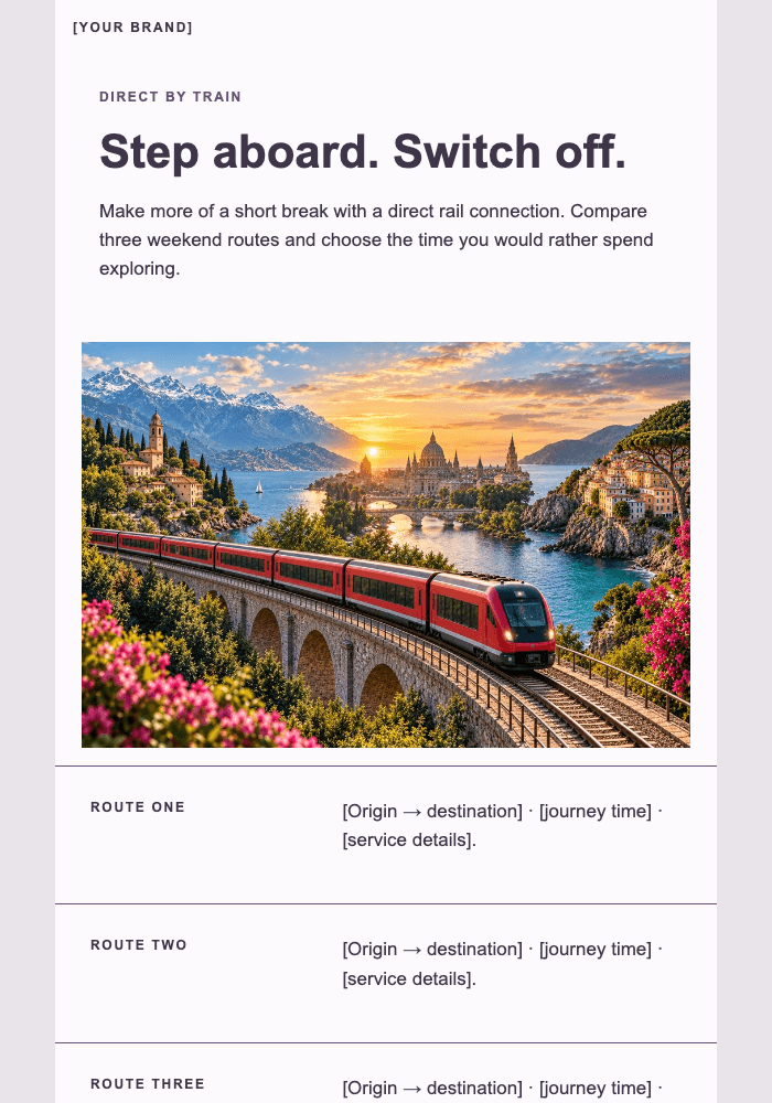 A weekend without the changes email design preview