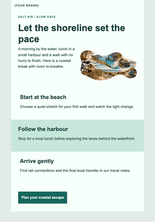 A small escape to the coast email design preview