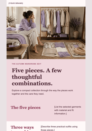 A smaller wardrobe with more possibilities email design preview