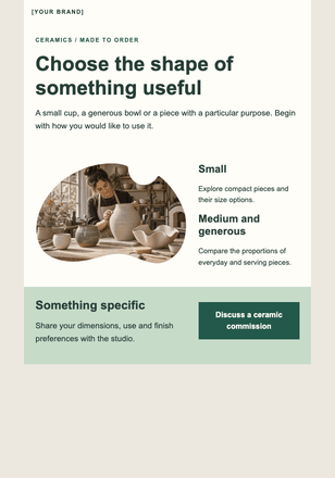 A piece made to fit your day email design preview