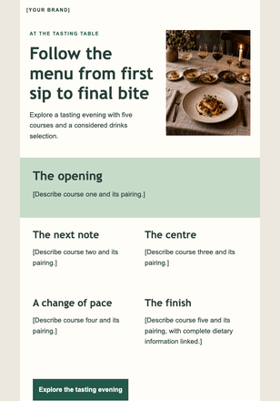 Five small courses, one shared evening email design preview
