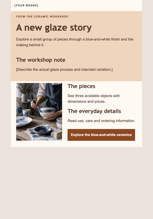 Blue, white and the mark of a hand email design preview
