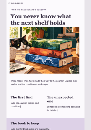 A stack of good discoveries email design preview