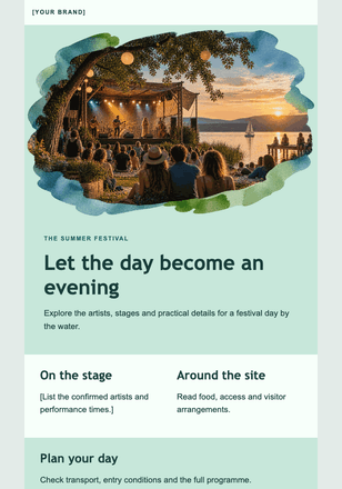 Music beside the lake email design preview