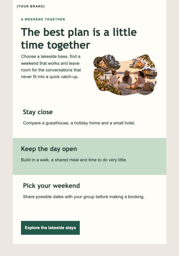 Meet me by the lake email design preview