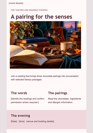 Words, with a little chocolate email design preview