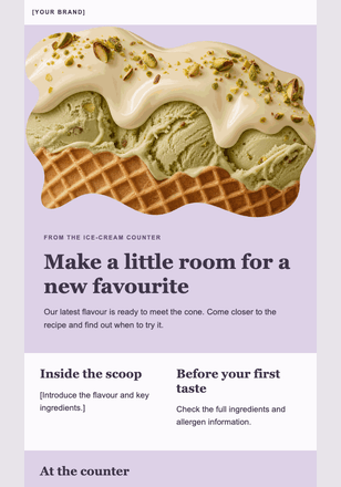 A new scoop has arrived email design preview