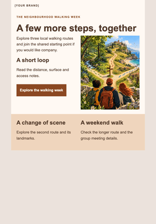 Take the longer way on foot email design preview