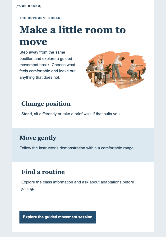 A pause in the working day email design preview