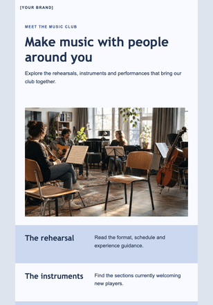 There is another chair in the rehearsal room email design preview