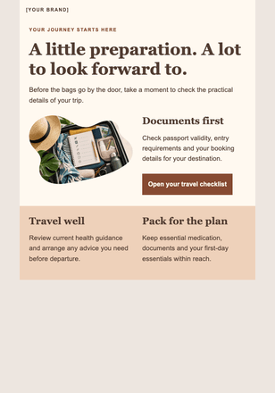 Ready for take-off email design preview