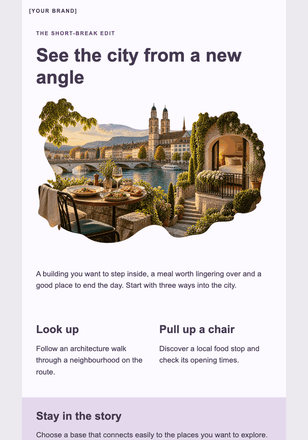 One city, three perspectives email design preview