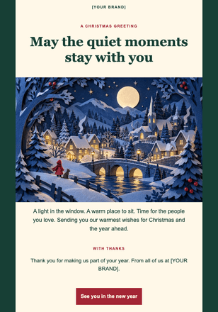 A small scene of Christmas email design preview
