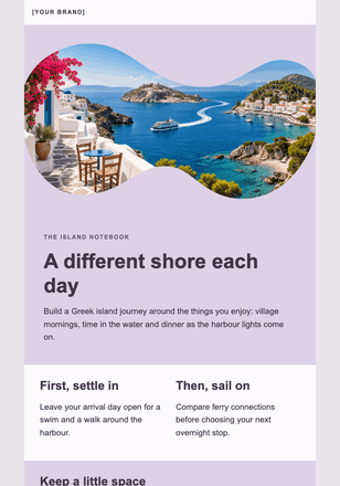 Three islands, your own rhythm email design preview
