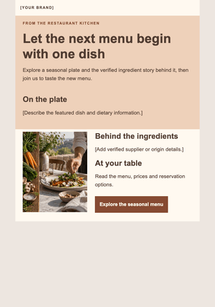 A new season at the table email design preview