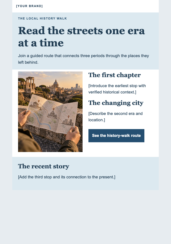 Three chapters of the city email design preview