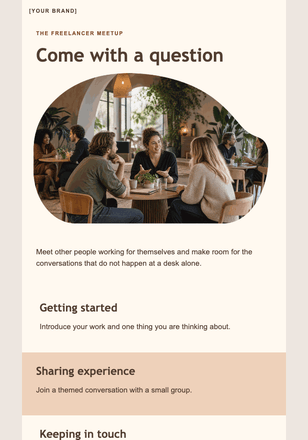 Good conversations for independent minds email design preview