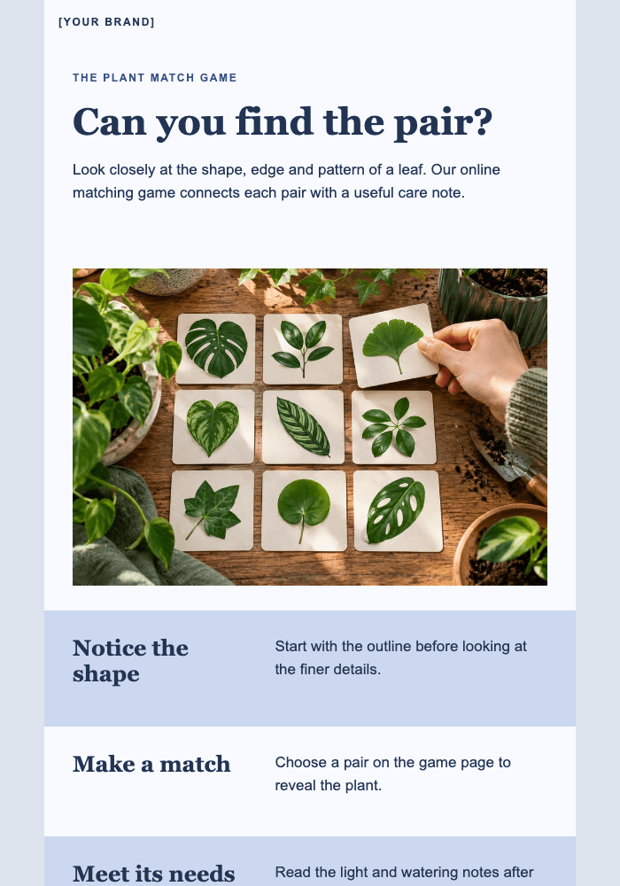 Leaf by leaf email design preview