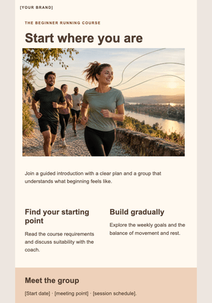 Your first running rhythm email design preview