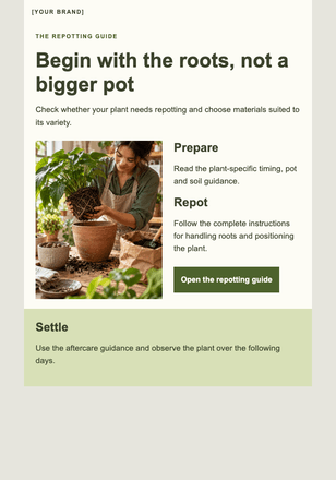 Give your plant a little more room email design preview