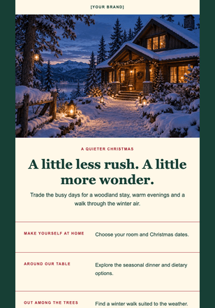 Christmas among the trees email design preview