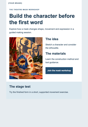 A face for the stage email design preview