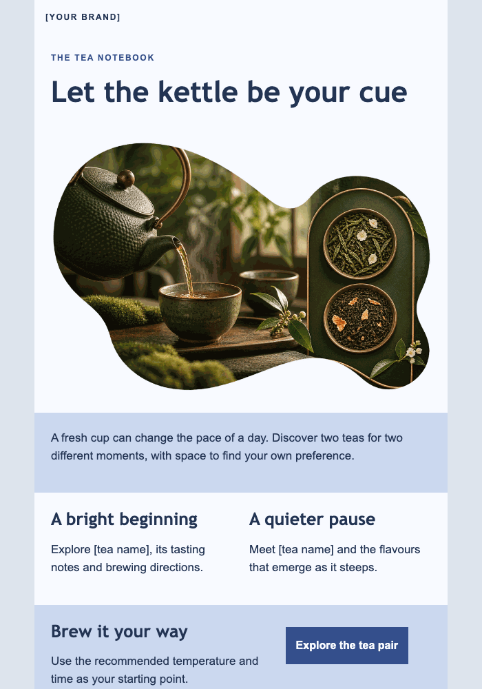 Two moments for yourself email design preview