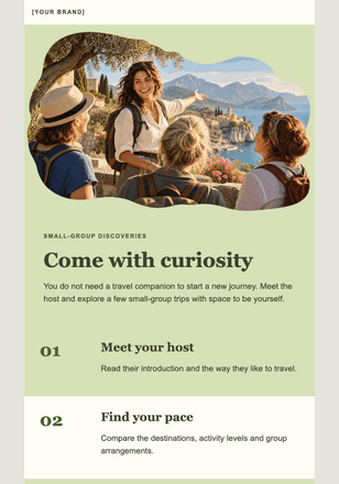 Travel solo, arrive together email design preview