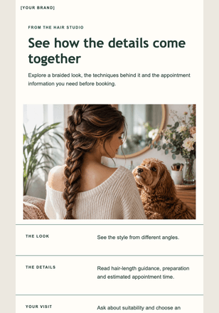 A braid with a little character email design preview