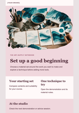 Fresh materials for a new term email design preview