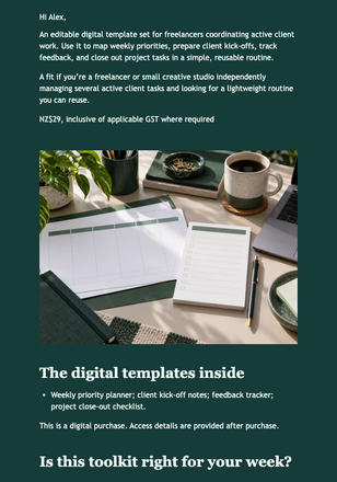 Tuesday Toolkit Pick email design preview