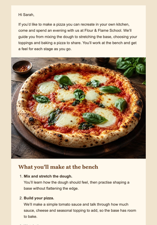 Build-Your-Own Pizza Night email design preview