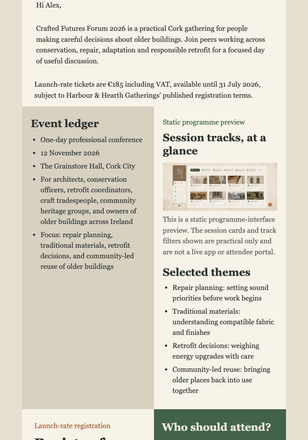 Crafted Futures Launch email design preview