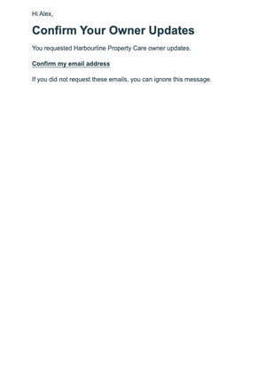 Confirm Your Owner Updates email design preview