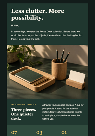 Launch Countdown Series email design preview