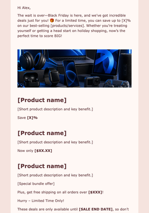 Black Friday email design preview