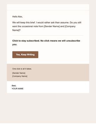 Occasional Note — Minimal email design preview