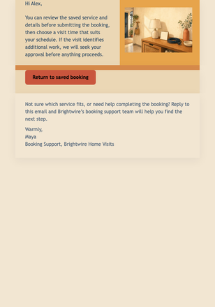 Finish Your Electrical Booking email design preview