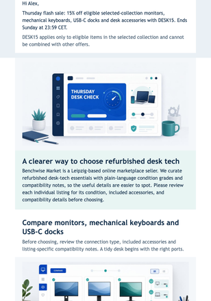 Thursday Desk Tech Flash Sale email design preview