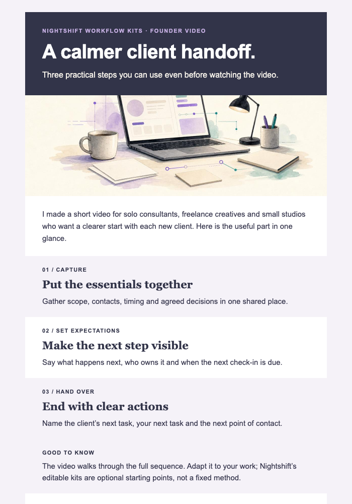 Founder Workflow Video Note email design preview