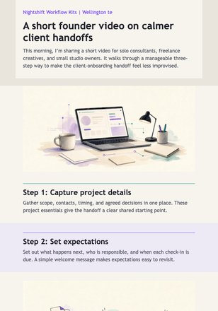 Founder Workflow Video Note email design preview